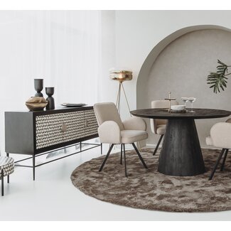 Tower Living Eettafel Premana rond - 150x150 – zwart