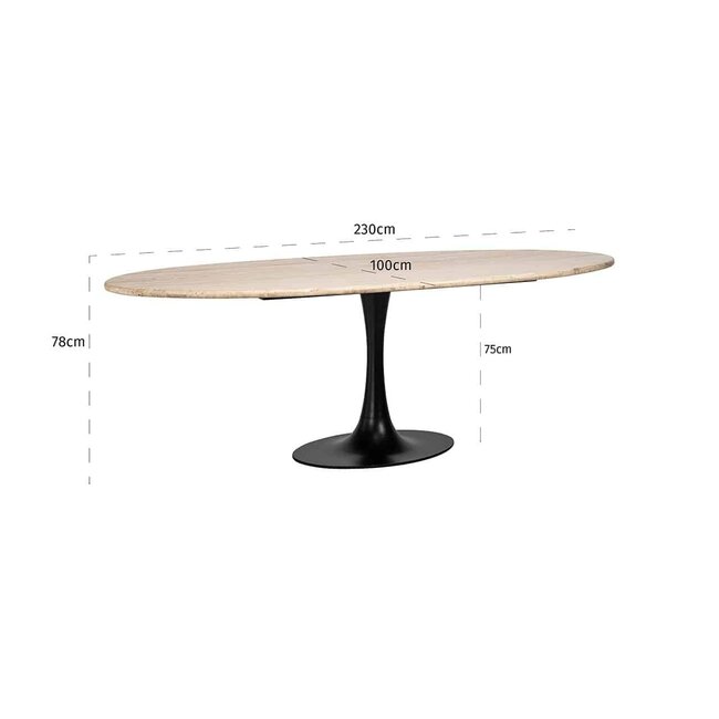 Richmond Interiors  Eettafel Hampton ovaal 230 cm
