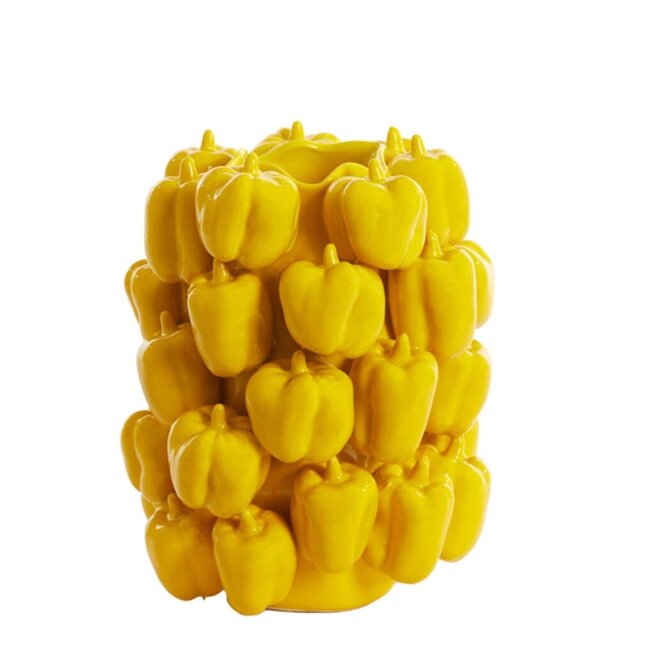 Light en Living Vaas deco 23,5x23x32,5 cm BELLPEPPER keramiek glanzend geel