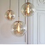 Light en Living Hanglamp Medina antiek  brons + glas amber - 2 maten