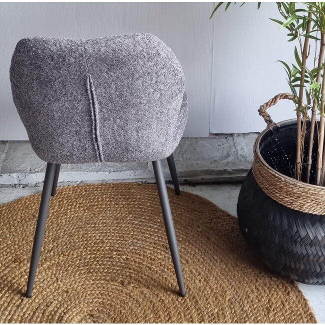 WoonStijl Eetkamerstoel Lende Boucle grijs