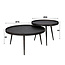 WoonStijl Salontafel set/2 rond metallic/Grijs