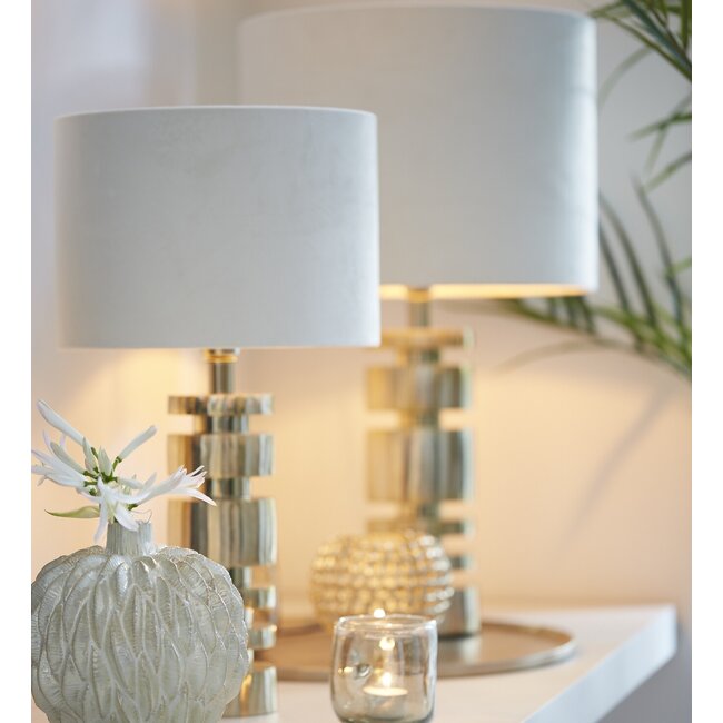 Light en Living Kap cilinder 30-30-21 cm VELOURS off white