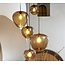 Light en Living Hanglamp MAYSON  zwart+glas bruin - Diverse maten
