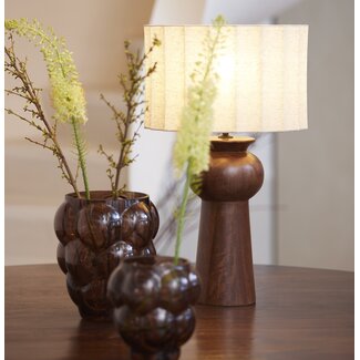 Light en Living Vaas Ø16,5x19 cm OWL glas donker bruin