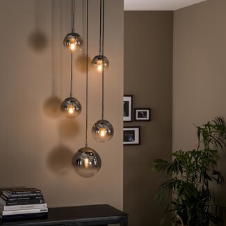 WoonStijl Hanglamp 5L bubble shaded getrapt