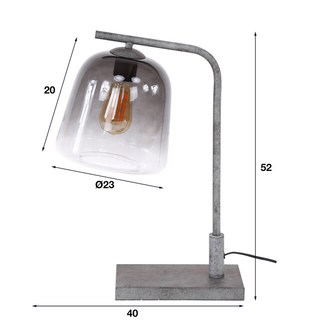 WoonStijl Tafellamp 1L grey shaded