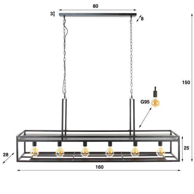 WoonStijl Hanglamp Decorate met 6 lampen