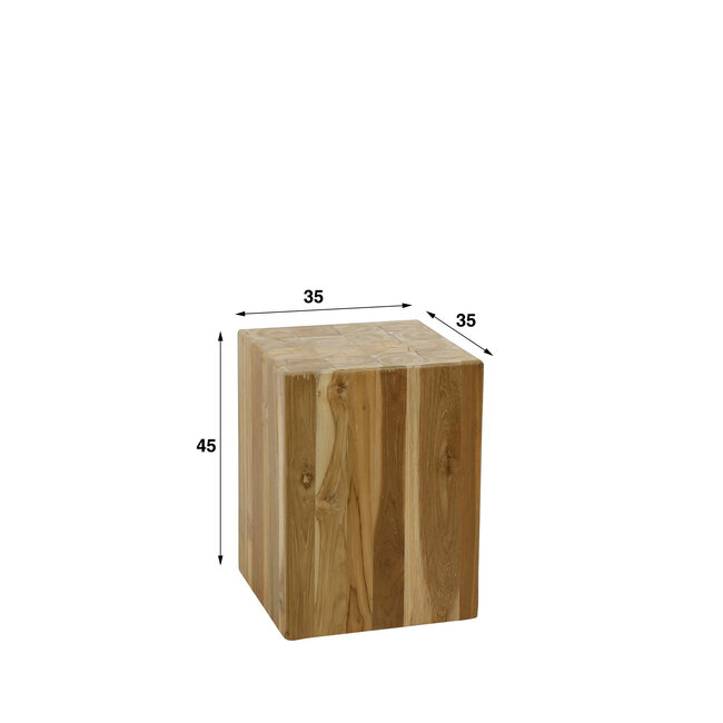 WoonStijl Bloemenzuil Bole Teak  45 cm hoog