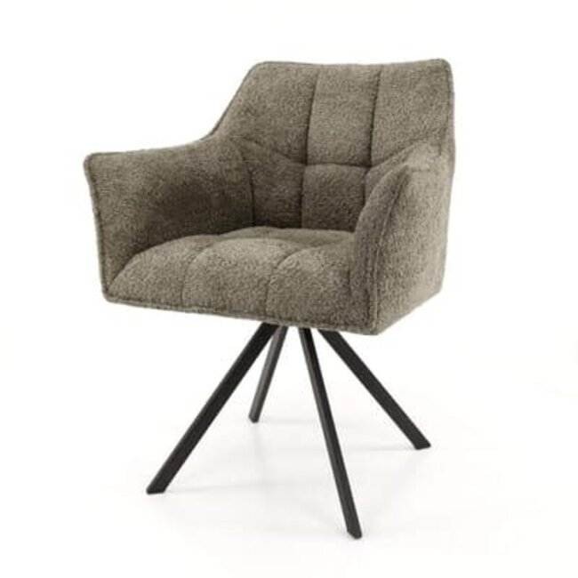 WoonStijl Armstoel raster draaibaar Boucle taupe