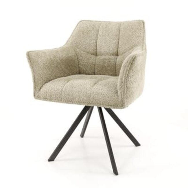 WoonStijl Armstoel raster draaibaar Boucle zandkleur