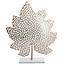 Light en Living Ornament op voet 22x8x30 cm LEAF  goud+marmer wit