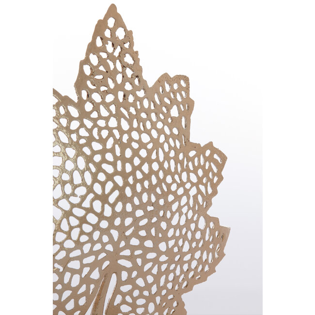Light en Living Ornament op voet 22x8x30 cm LEAF  goud+marmer wit