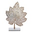 Light en Living Ornament op voet 28x8x35 cm LEAF  goud+marmer wit