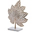 Light en Living Ornament op voet 28x8x35 cm LEAF  goud+marmer wit