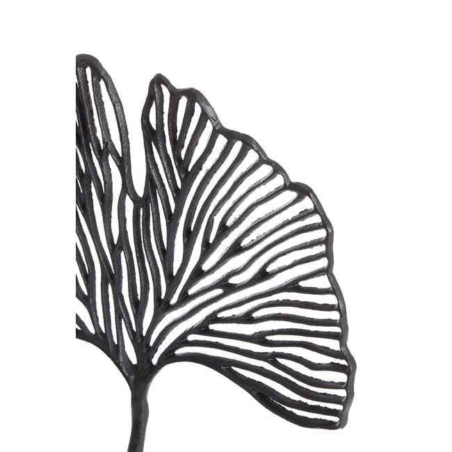Light en Living Ornament op voet 36x6x39 cm LEAF mat  zwart