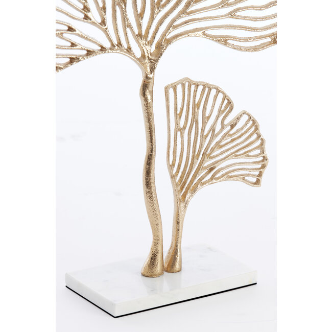 Light en Living Ornament op voet 36x10x48 cm LEAF  goud+marmer wit