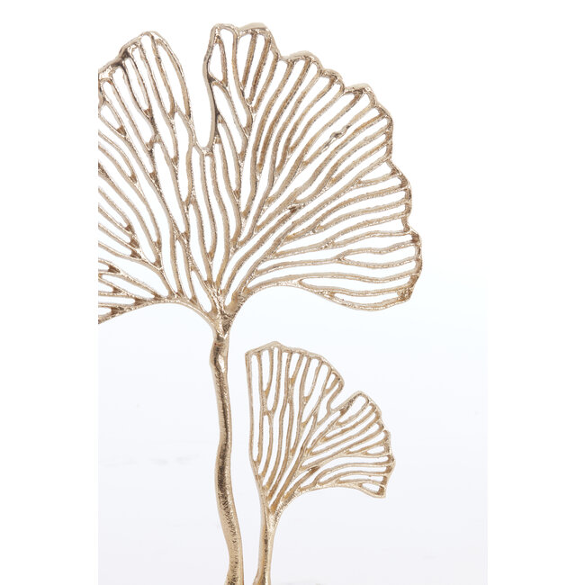 Light en Living Ornament op voet 36x10x48 cm LEAF  goud+marmer wit