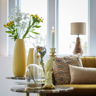 Light en Living Vaas Ø16x41 cm CORN keramiek geel