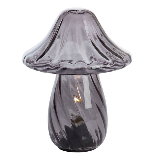 Light & Living Tafellamp LED Ø18x23 cm MUSHROOM  glas grijs