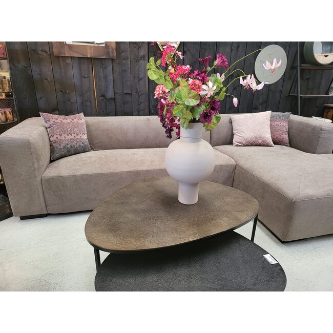 Tower Living Showroommodel  2,5 zits + chaise longe Rechts - Enjoy 431 Beige Grey