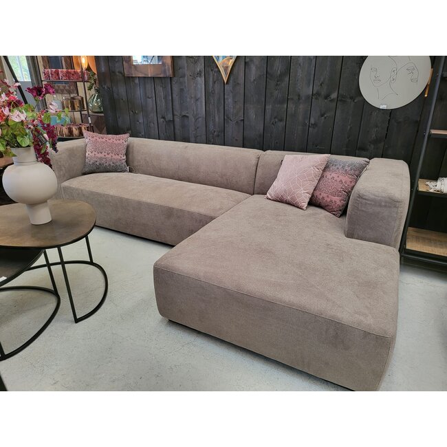 Tower Living Showroommodel  2,5 zits + chaise longe Rechts - Enjoy 431 Beige Grey