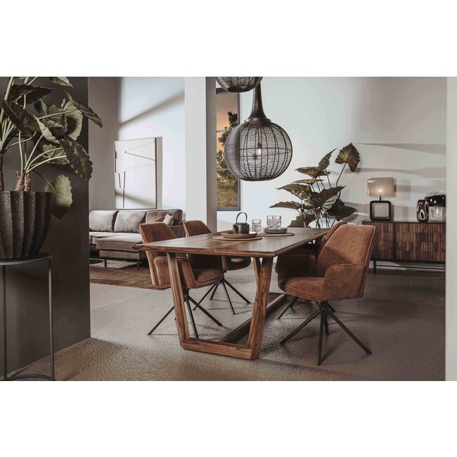 Tower Living Eettafelstoel Amaro Swivel draaistoel Nature 500 koper