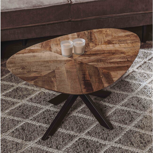 Tower Living Salontafel Pianella eivormig - 130x80 – naturel