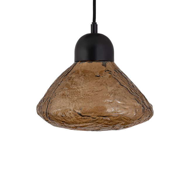 PTMD Hanglamp Anna Brown textured glass met 5 lampen groot
