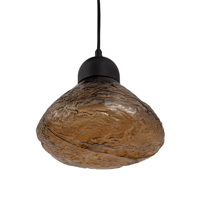 PTMD Hanglamp Anna Brown textured glass met 5 lampen groot