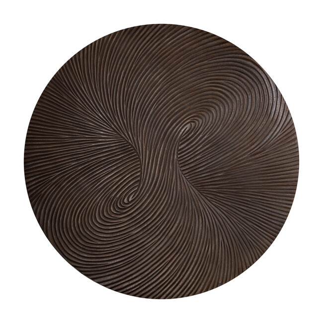 PTMD Wandornament Wiktor Bruin MDF rond swirl carved XL