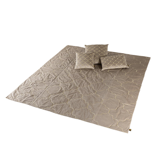 PTMD Kussen Lizze Beige velvet embroidery patroon 45 x 45