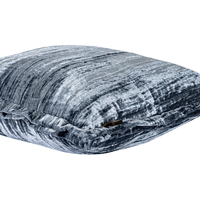 PTMD Kussen Senny Blauw velvet ruffle rim 45 x 45 cm