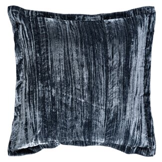 PTMD Kussen Senny Blauw velvet ruffle rim 45 x 45 cm