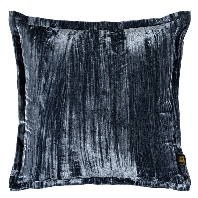 PTMD Kussen Senny Blauw velvet ruffle rim 45 x 45 cm