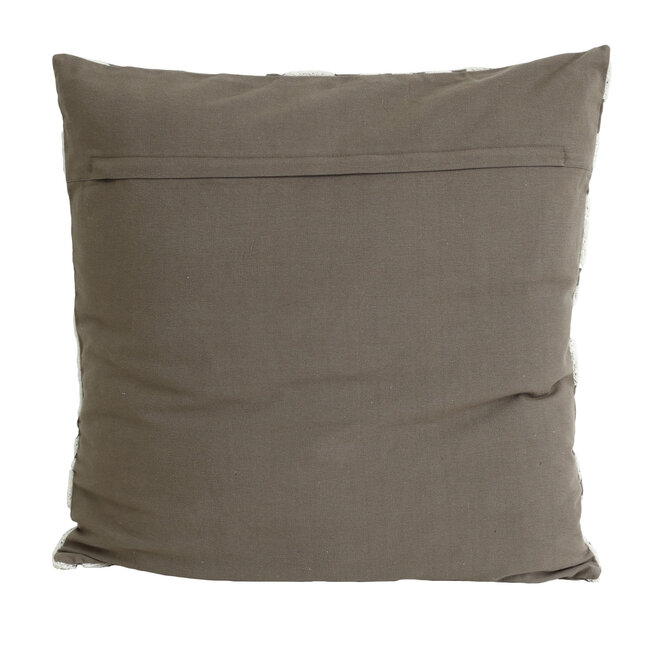 PTMD Kussen Zaraa Taupe katoen kussen weavy S