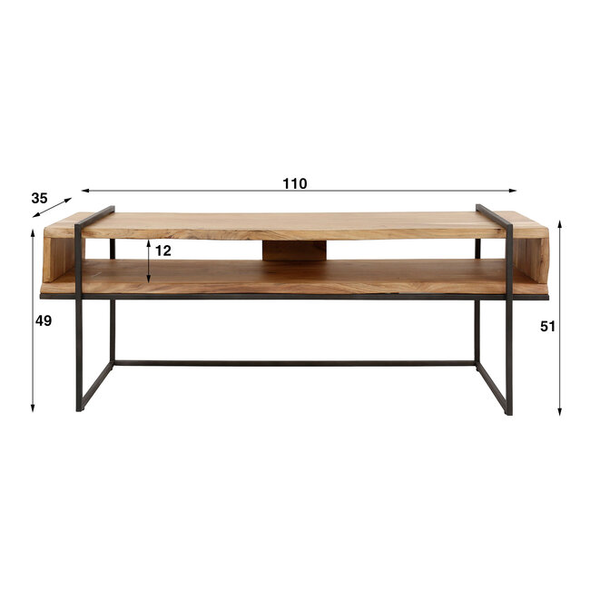 WoonStijl TV-meubel Acacia open vak edge