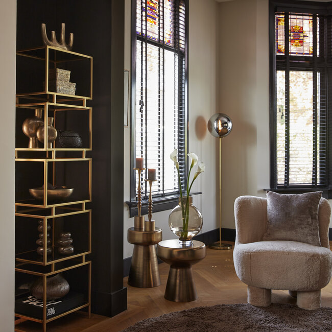 Light en Living Bijzettafel Ø29x47 cm DAKWA glanzend  bruin brons