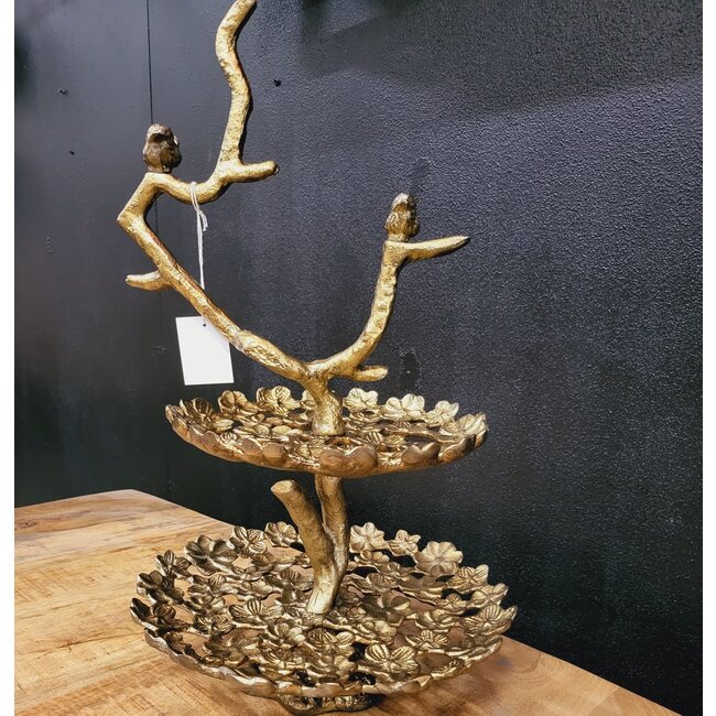 Light en Living Etagere 2 laags 37x35,5x53 cm BIRD  antiek brons