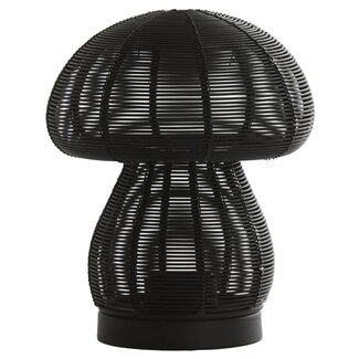 Light en Living Theelicht Ø15x18 cm MUSHROOM mat  zwart Light en Living Theelicht Ø15x18 cm MUSHROOM mat  zwart