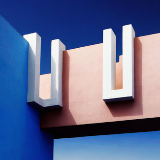 Wandkraft Mirage in blue La Muralla Roja