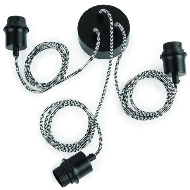 Good&Mojo Hanglamp Amazon recycled autoband met 3 kappen zwart S