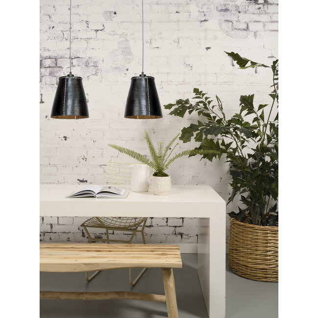 Good&Mojo Hanglamp Amazon recycled autoband met 1 kap zwart L