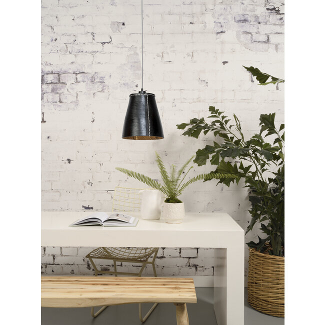 Good&Mojo Hanglamp Amazon recycled autoband met 1 kap zwart L