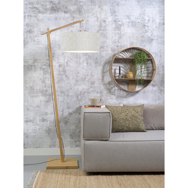 Good&Mojo Vloerlamp Andes bamboe eco linnen licht