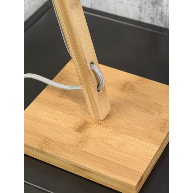 Good&Mojo Tafellamp Andes bamboe eco linnen donkergrijs