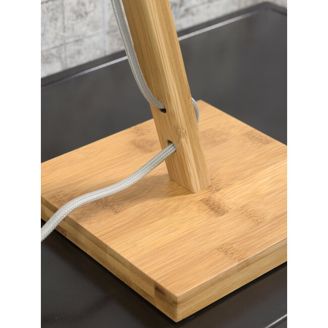 Good&Mojo Tafellamp Andes bamboe eco linnen donkergrijs