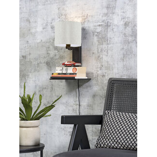 Good&Mojo Wandlamp Andes bamboe zwart eco linnen licht