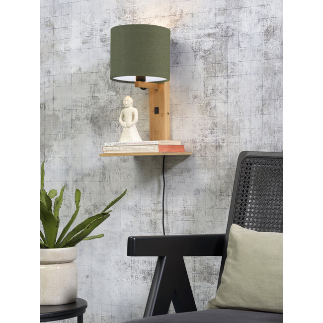 Good&Mojo Wandlamp Andes bamboe naturel eco linnen green forest