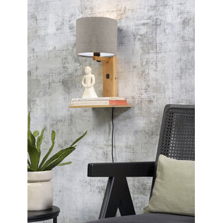 Good&Mojo Wandlamp Andes bamboe naturel eco linnen donker